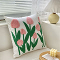 Embroidered Floral Pillow Cover Boho Farmhouse Decor