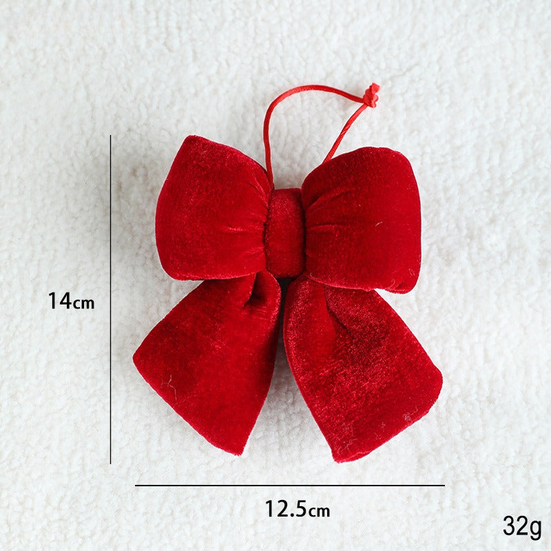 Christmas Bow Ornaments Fabric Holiday Tree Decorations