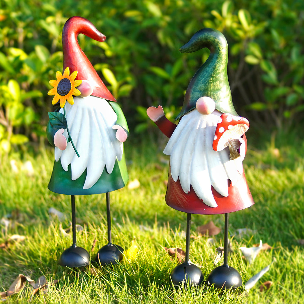 Solar Gnome Swing Lights Set of 2 - Red & Green