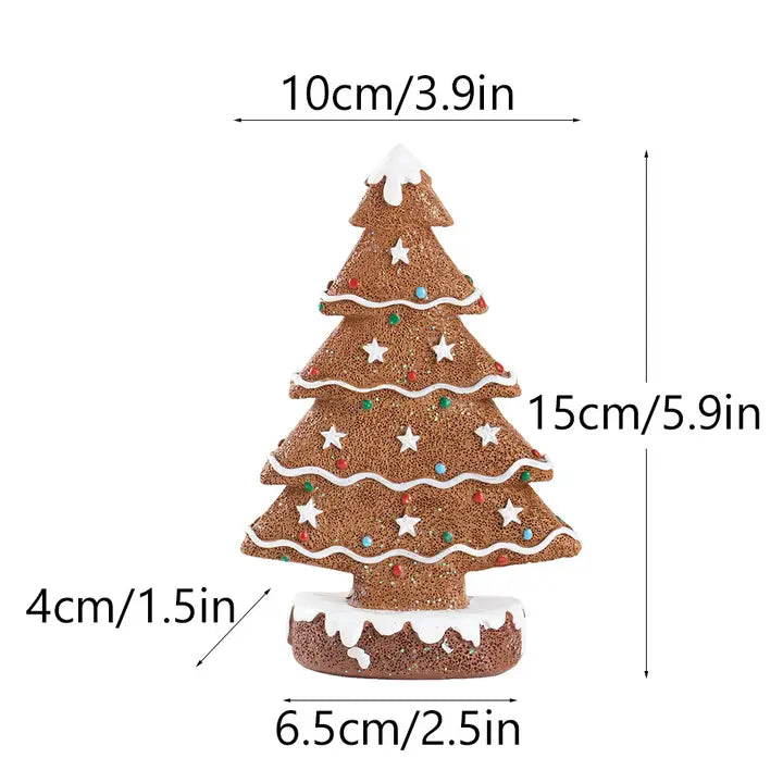 Gingerbread Christmas Tree Resin Tabletop Holiday Decor