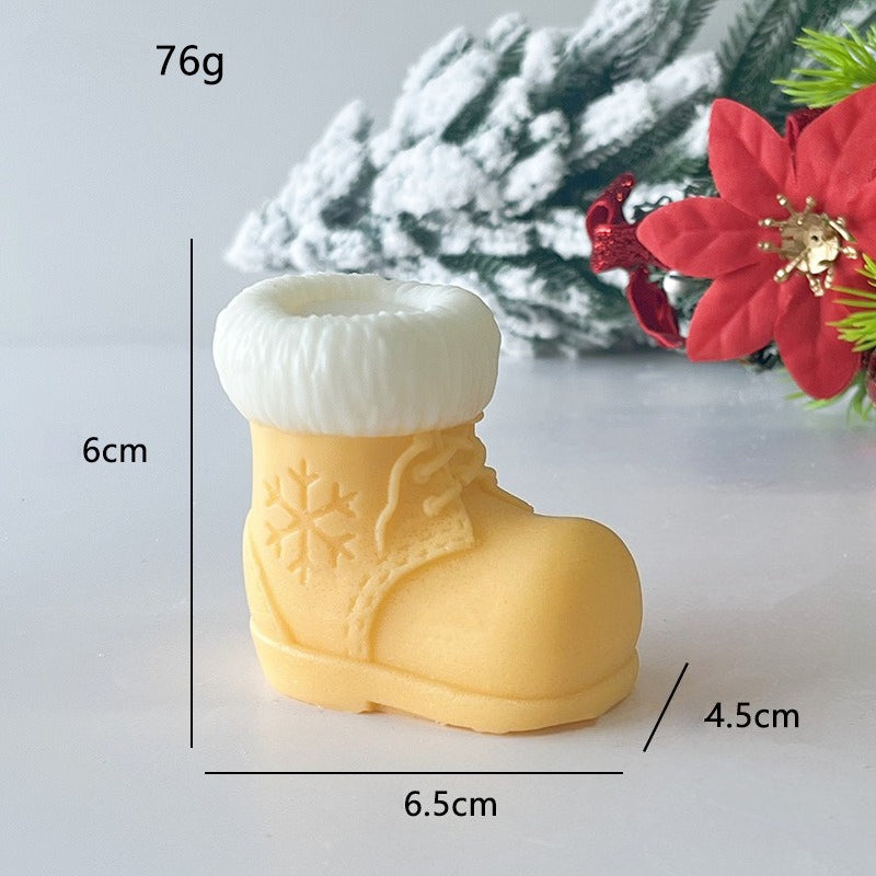 Christmas Stocking Boot Candle Holiday Decor Soy Wax Blend Candle
