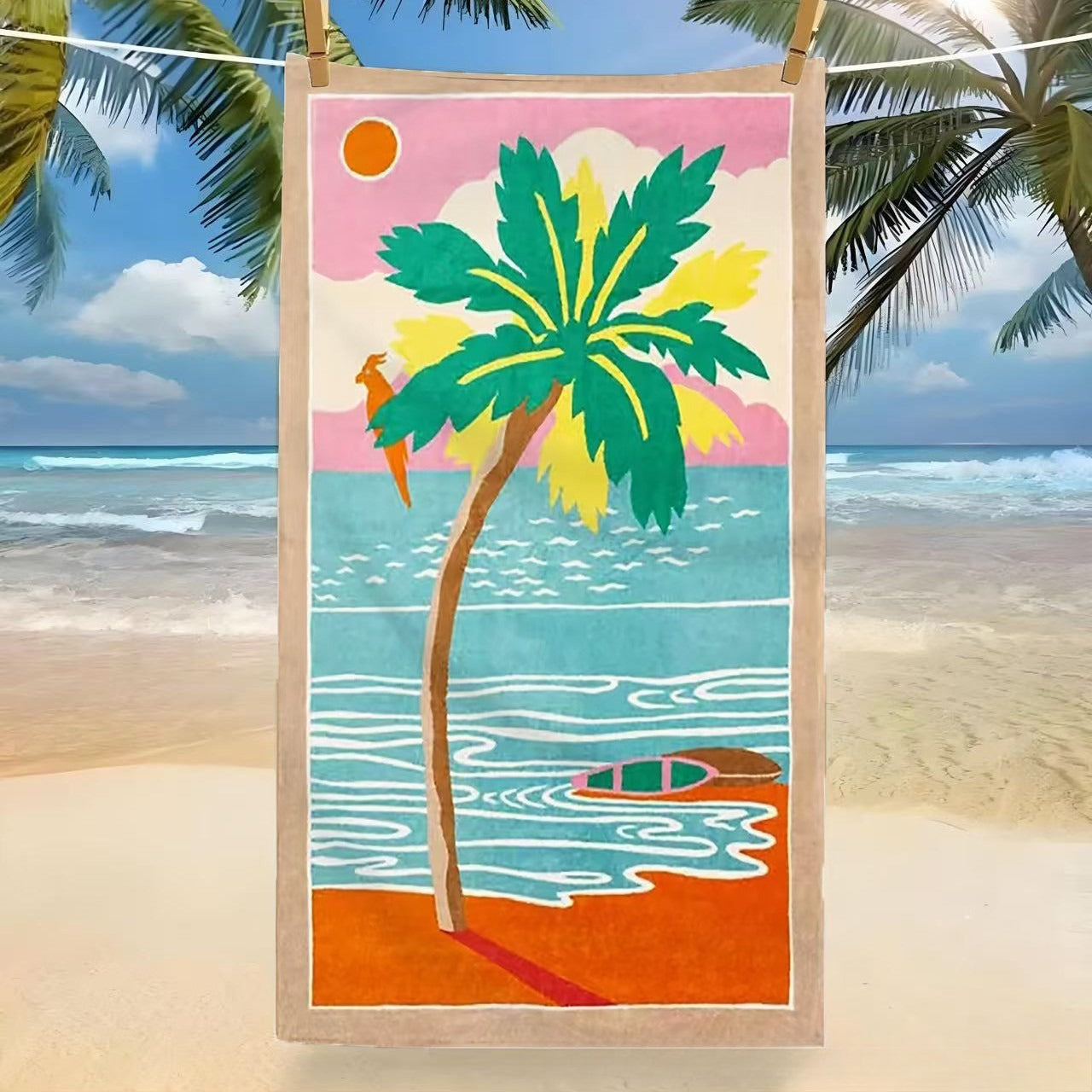 Microfiber Beach Towel Tropical Pool Travel Bath Towel