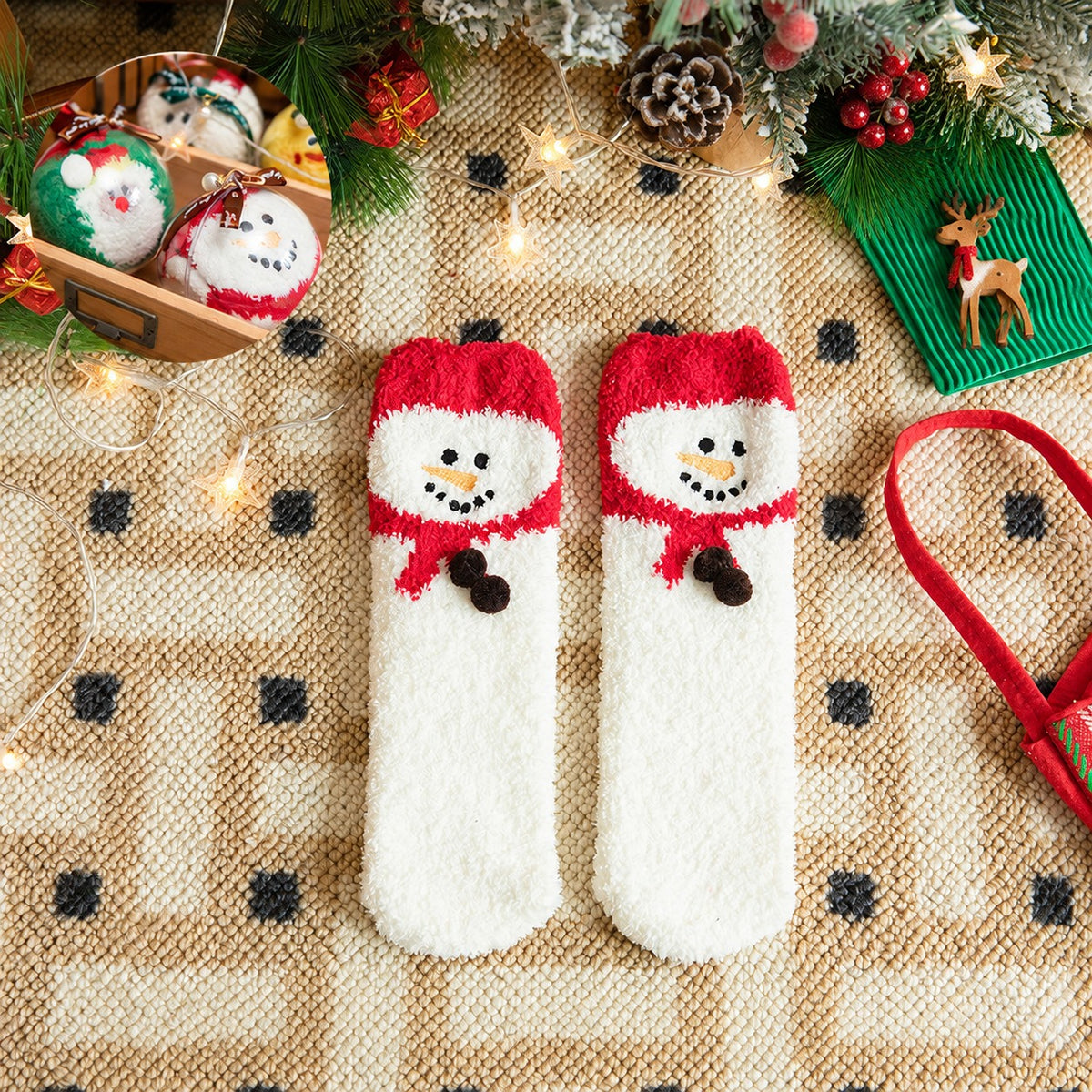 Christmas Fuzzy Socks Stocking Stuffers Gift Ball