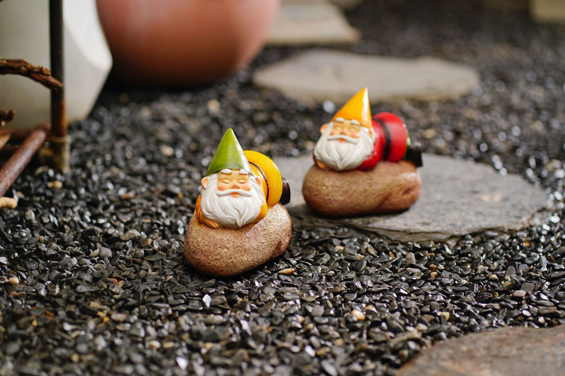 Solar Powered Sleeping Gnome Resin Garden Figurine