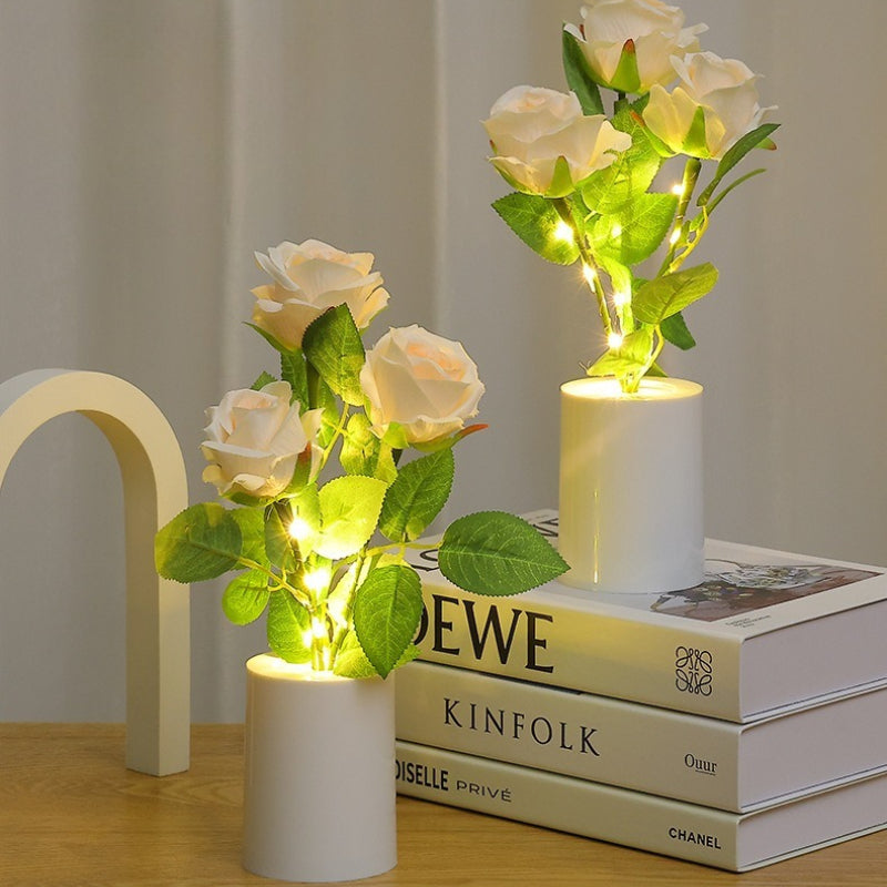 Rose Flower Night Light Battery Powered Table Lamp