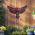 Owl Wall Decor Metal and Glass Boho Art for Home or Patio