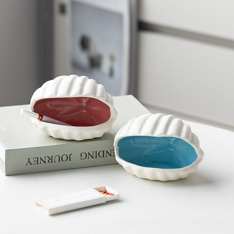 Ceramic Seashell Jewelry Tray Decorative Trinket Dish