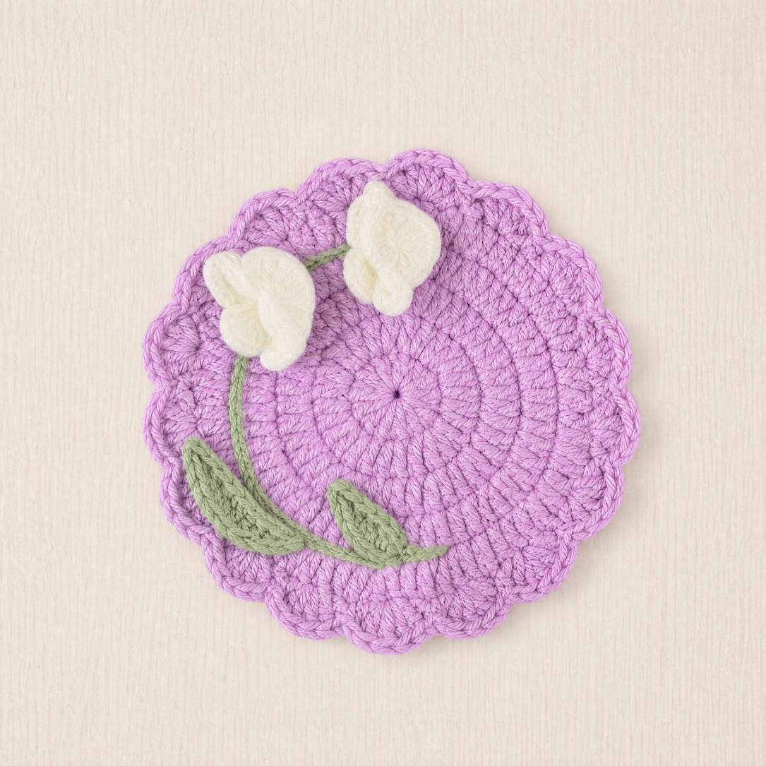 Crochet Flower Coaster Handmade Table Mat Floral Home Decor