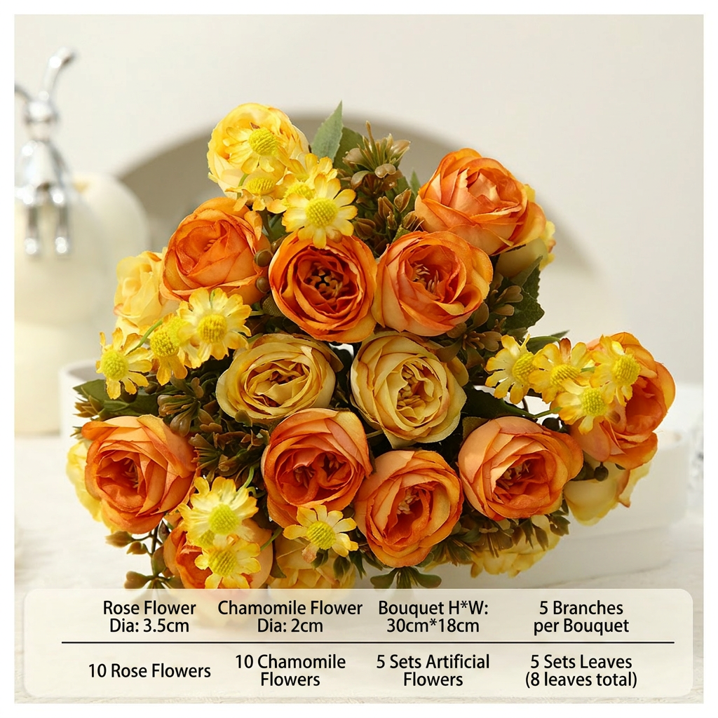 Silk Peony Floral Arrangement Faux Flowers Home Decor