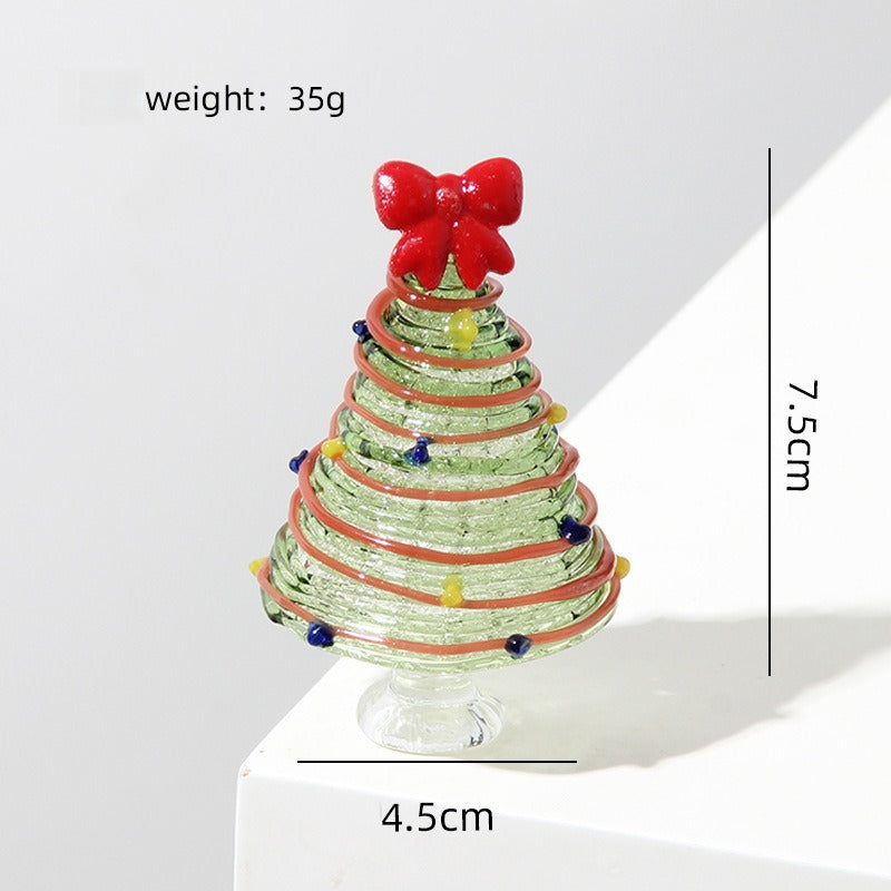 Glass Christmas Tree Tabletop Decoration Holiday Home Decor