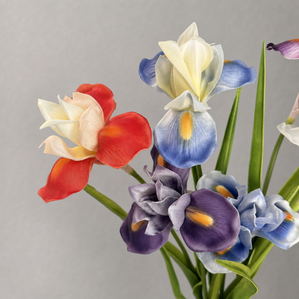 Artificial Iris Flower Faux Floral Stem Home Decor