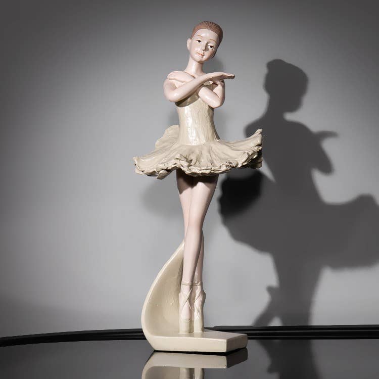 Nordic Ballerina Girl Resin Figurine Elegant Home Decoration