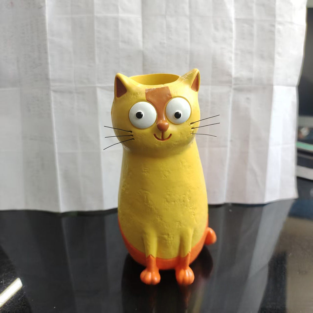 Quirky Cat Flower Vase Whimsical Animal Planter Home Decor