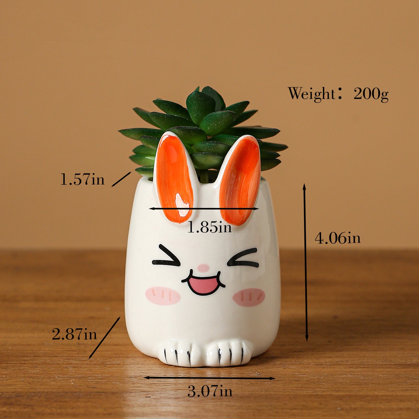 Cute Rabbit Ceramic Succulent Planter Decorative Flower Pot