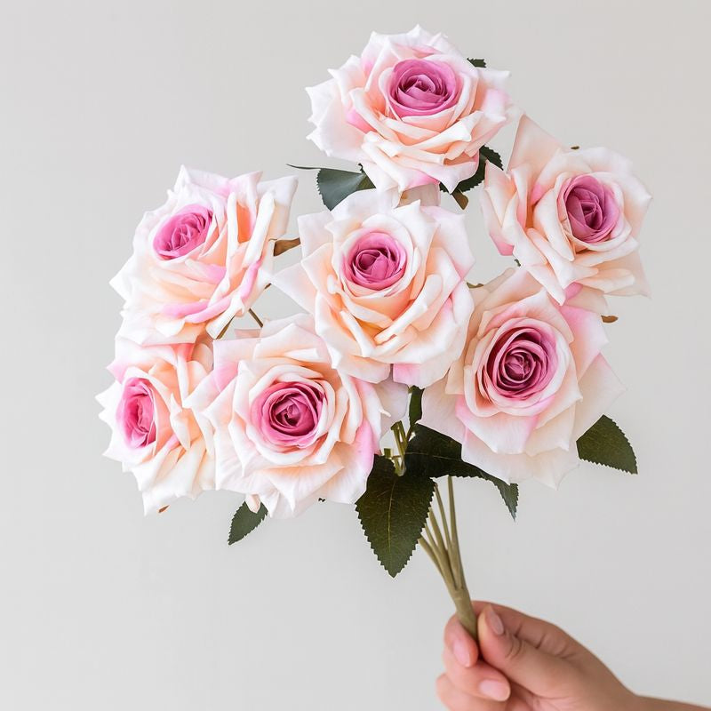 Valentine’s Day Silk Rose Faux Flower Bouquet for Home Decor