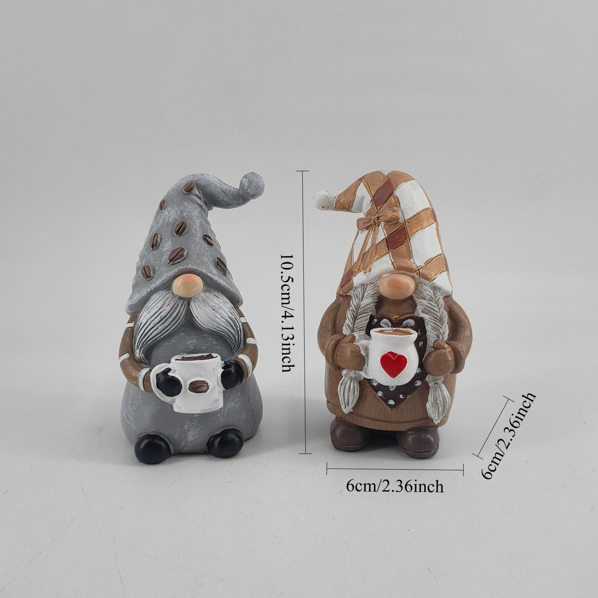 Resin Christmas Gnome Coffee Tabletop Decor Figurine Set