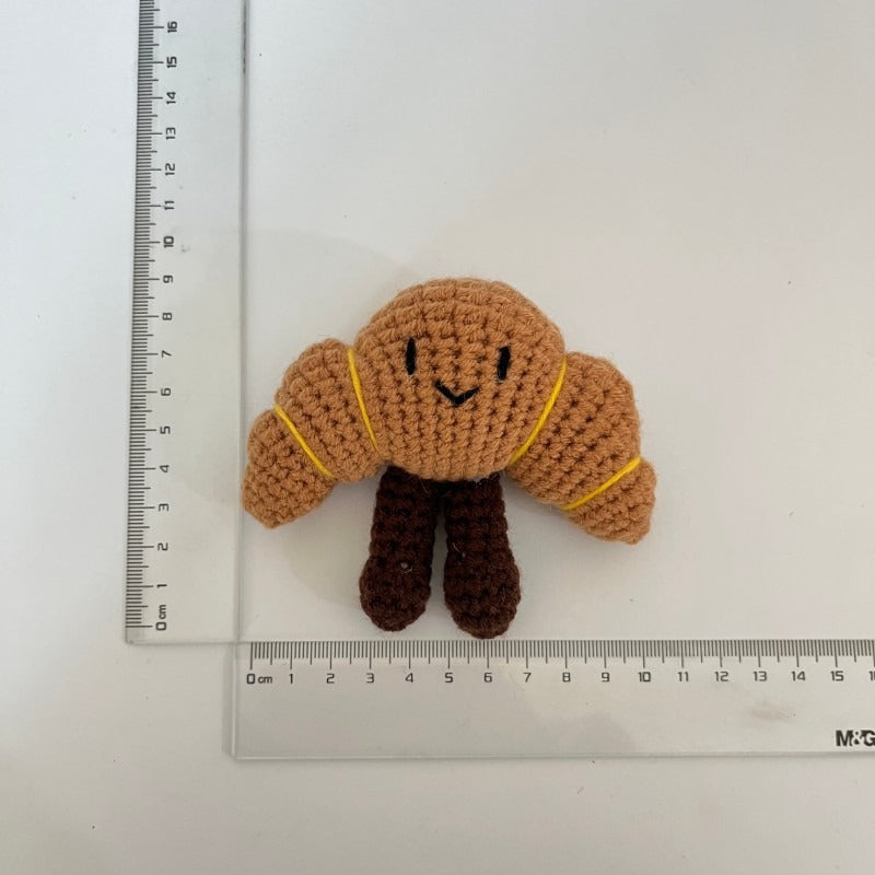 Crochet Bread Plush Keychain Cute Food Charm