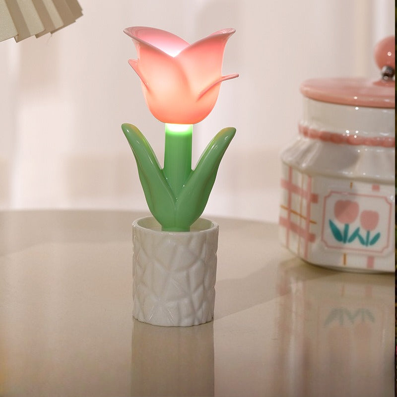 Mini DIY Flower LED Night Light Desk Decor Lamp