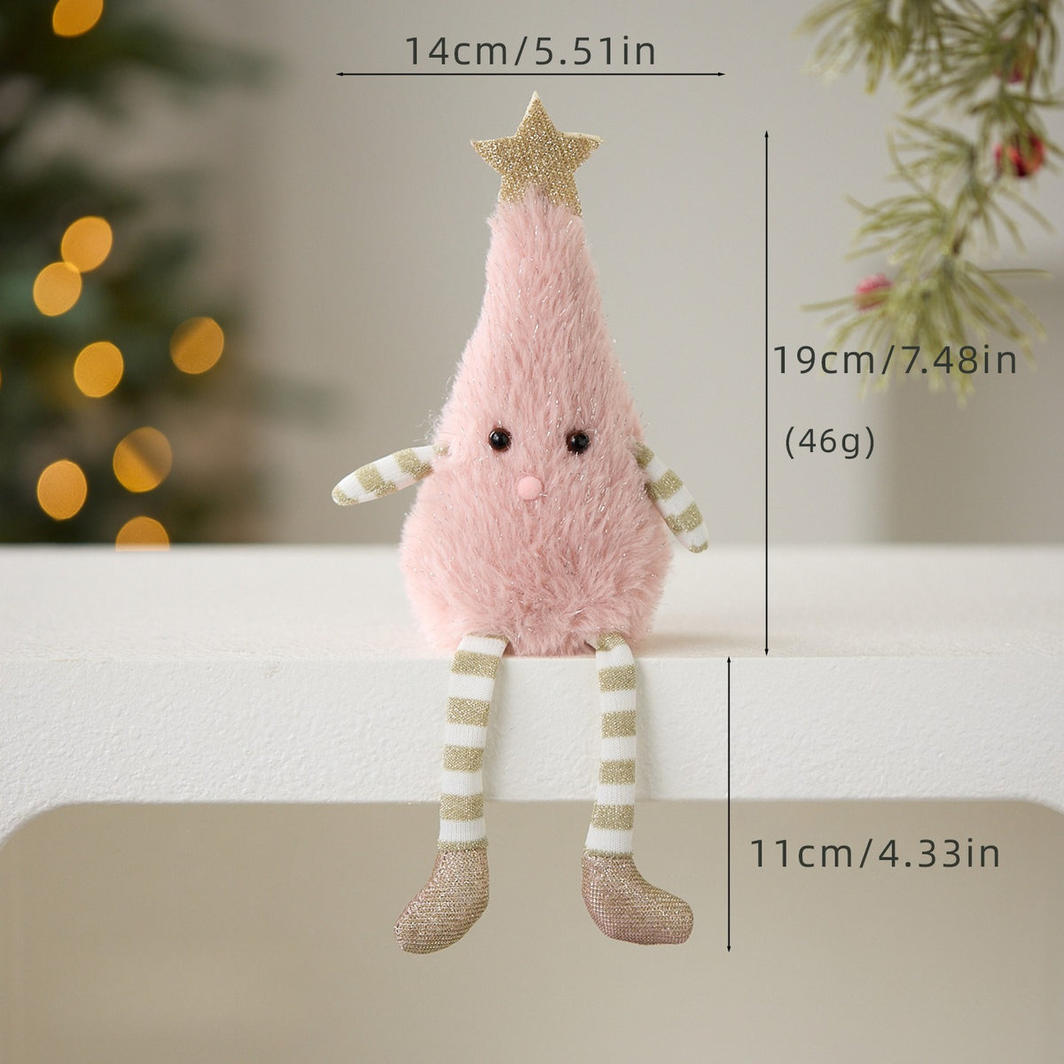 Christmas Plush Tree Decor Hanging Ornament and Tabletop Decoration