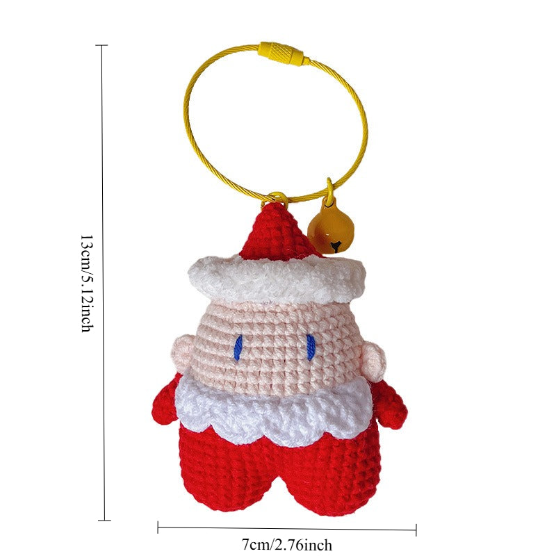 Crochet Santa Claus Keychain Christmas Hanging Ornament