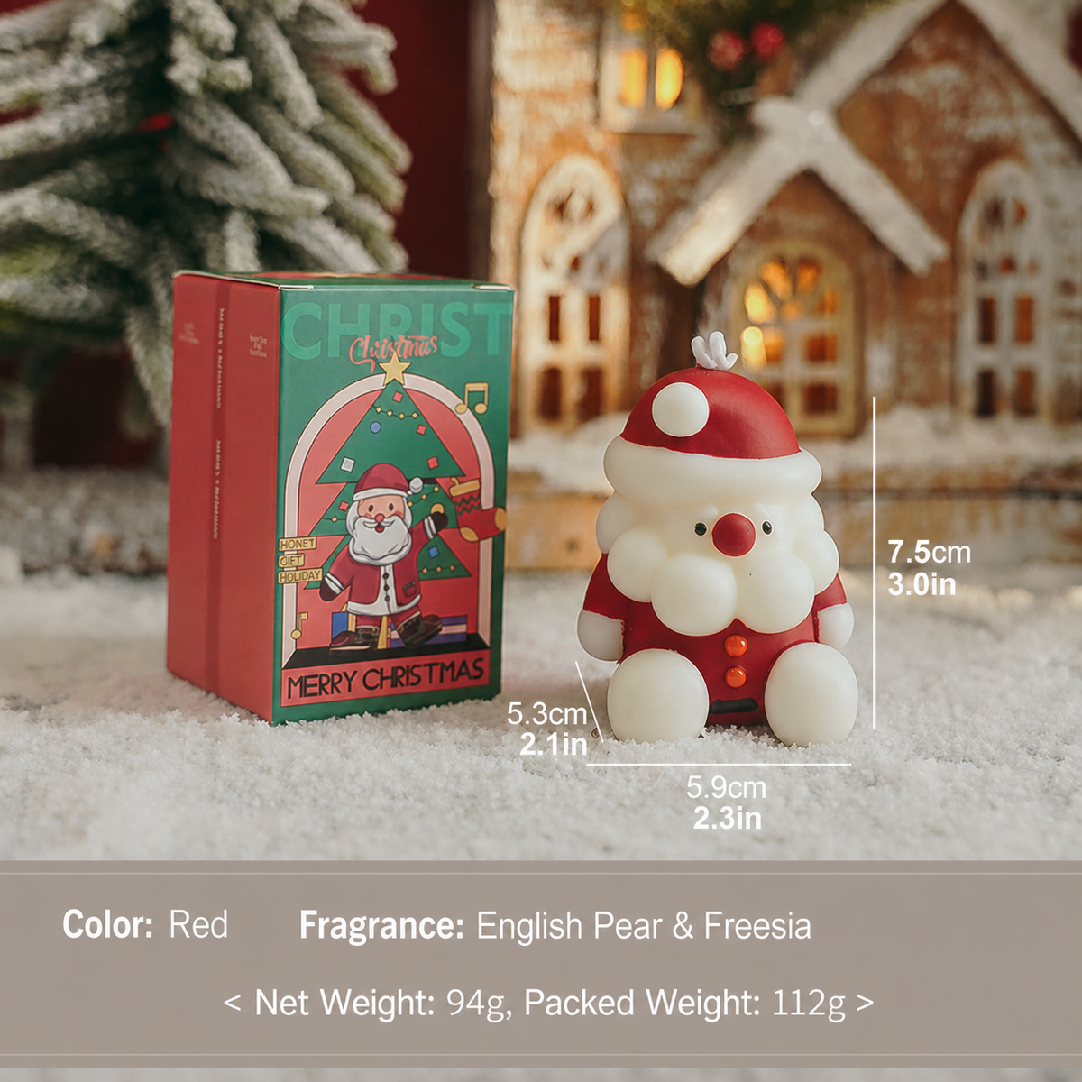 Christmas Santa Scented Candle Holiday Decorative Gift