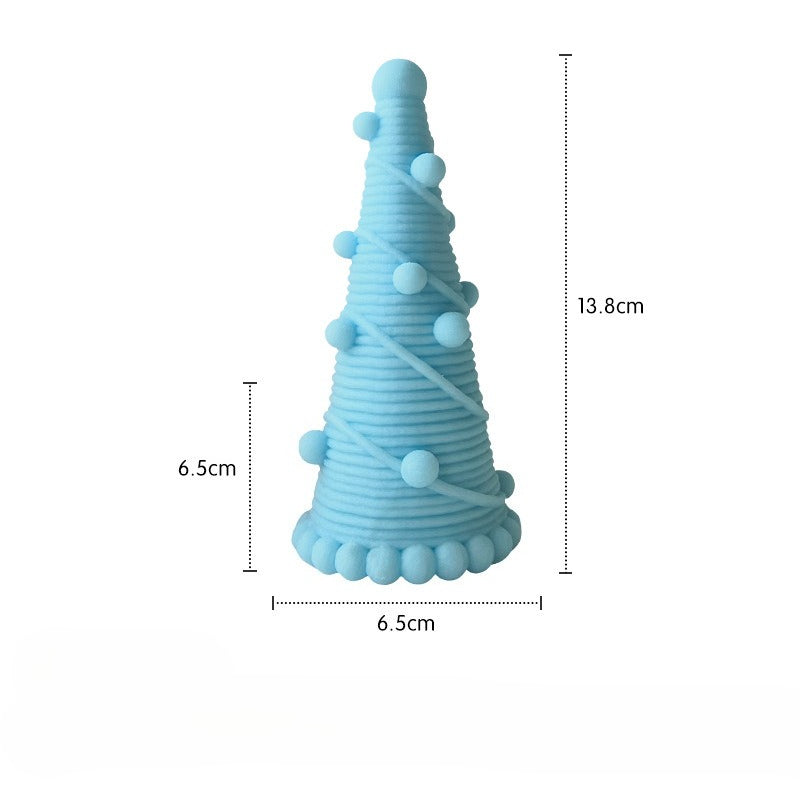 Modern Christmas Tree Candle Decor Colorful Holiday Tabletop Ornament