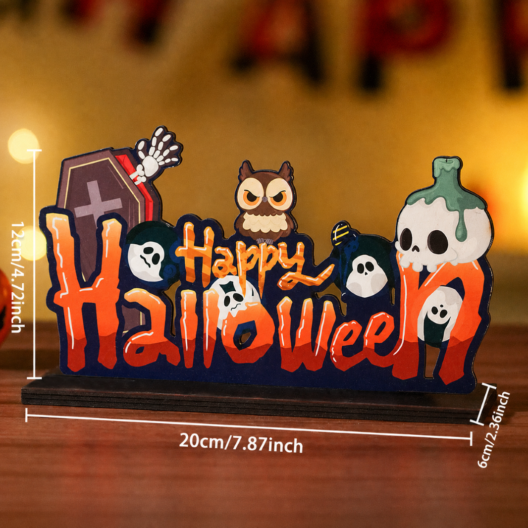 Halloween Wooden Tabletop Sign Seasonal Decor