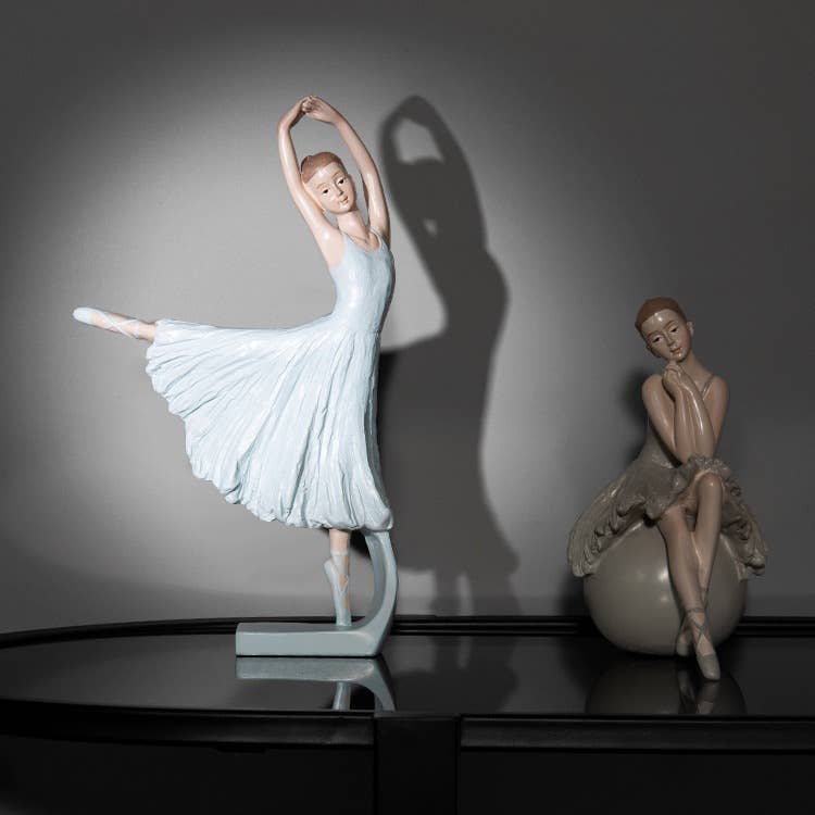Nordic Ballerina Girl Resin Figurine Elegant Home Decoration