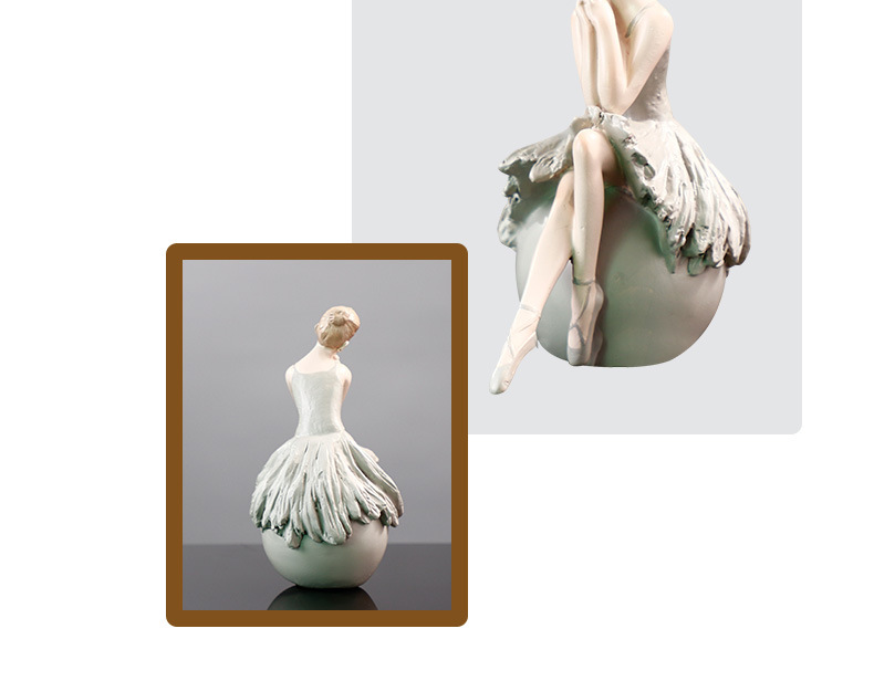 Nordic Ballerina Girl Resin Figurine Elegant Home Decoration
