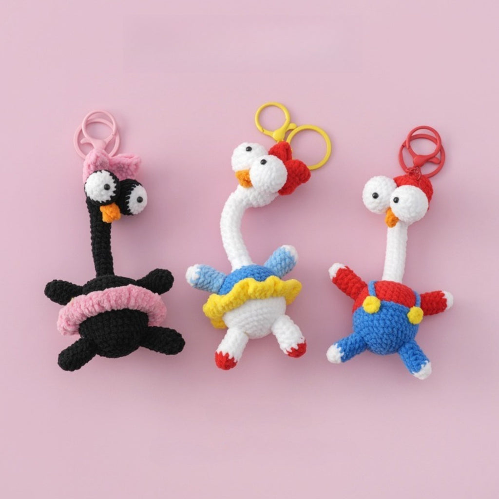 Crochet Chick Keychain Cute Handmade Bird Bag Charm