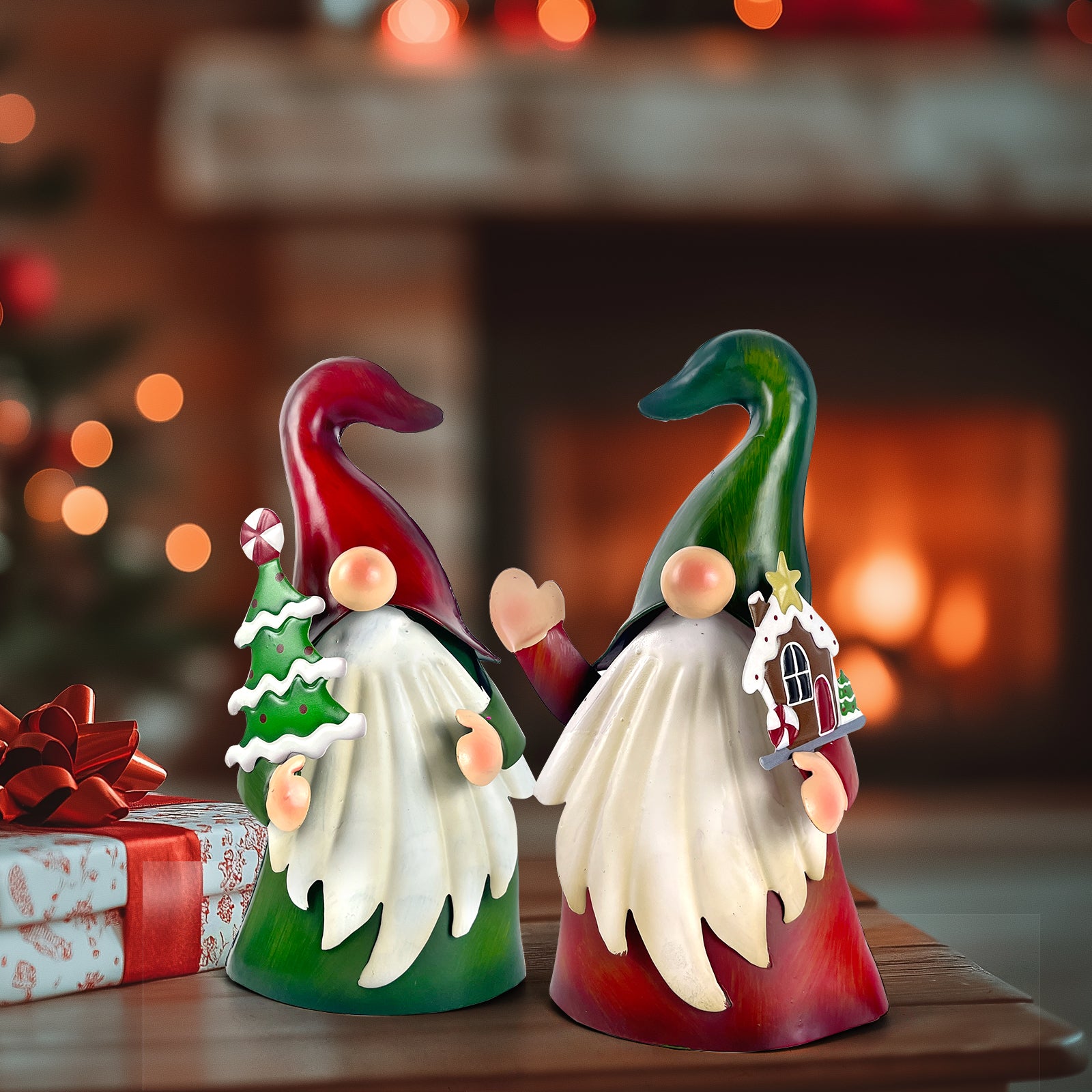 Christmas Gnome Garden Stakes Set of 2 Outdoor Decor