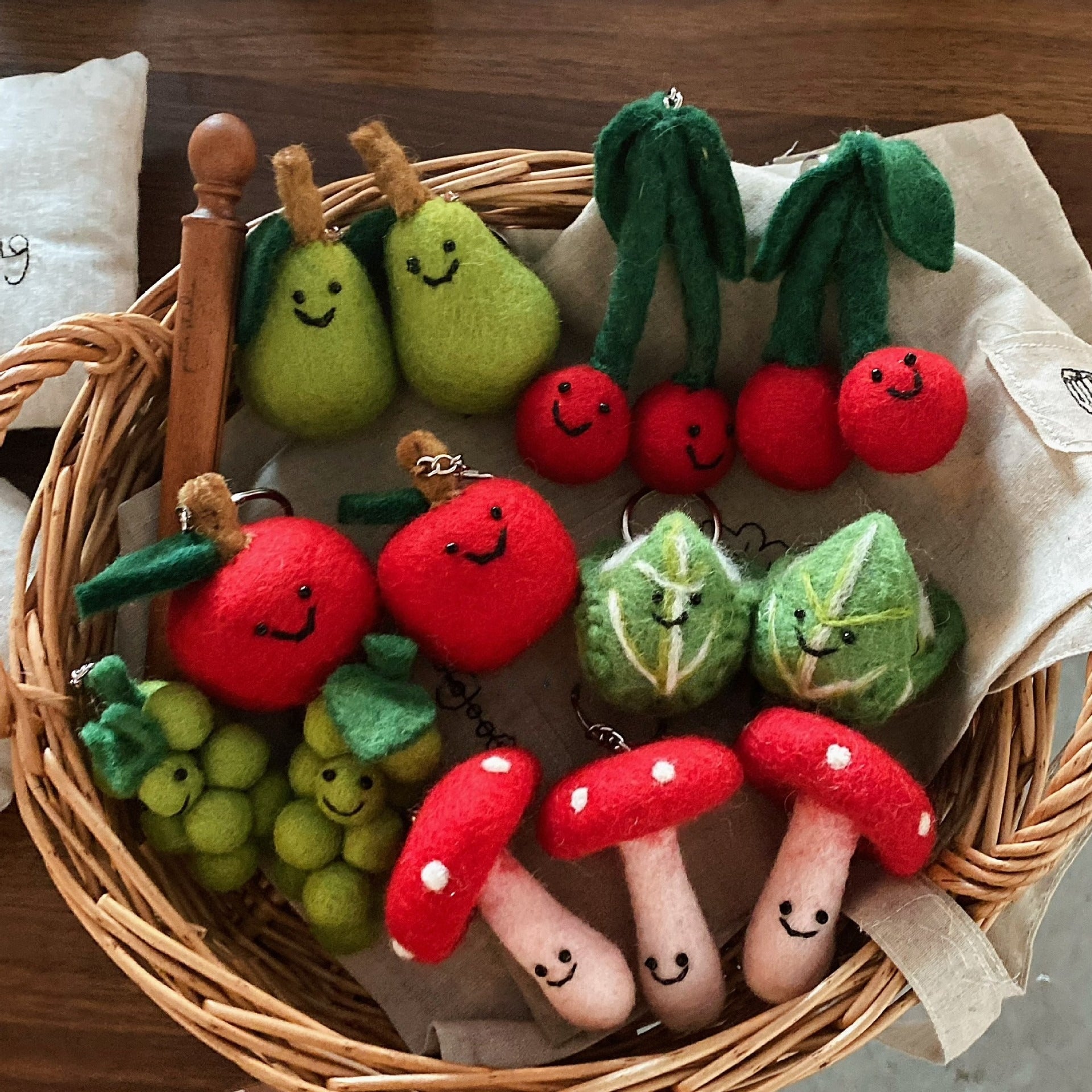 Fruit Wool Felt Keychain Cute Bag Charm