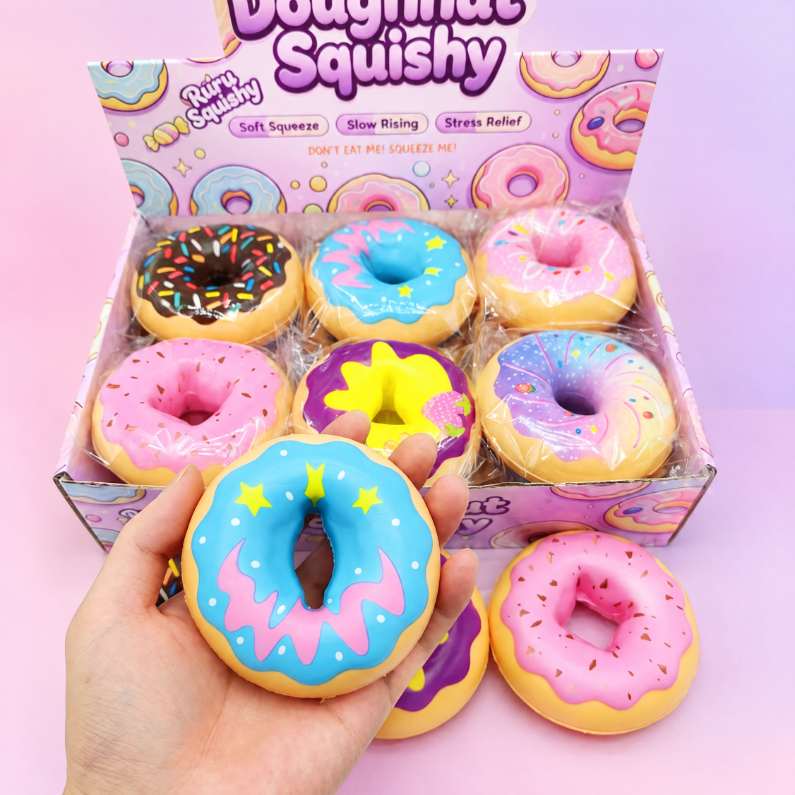 Donut Squishy Toy PU Slow Rising Fidget Stress Relief Gift