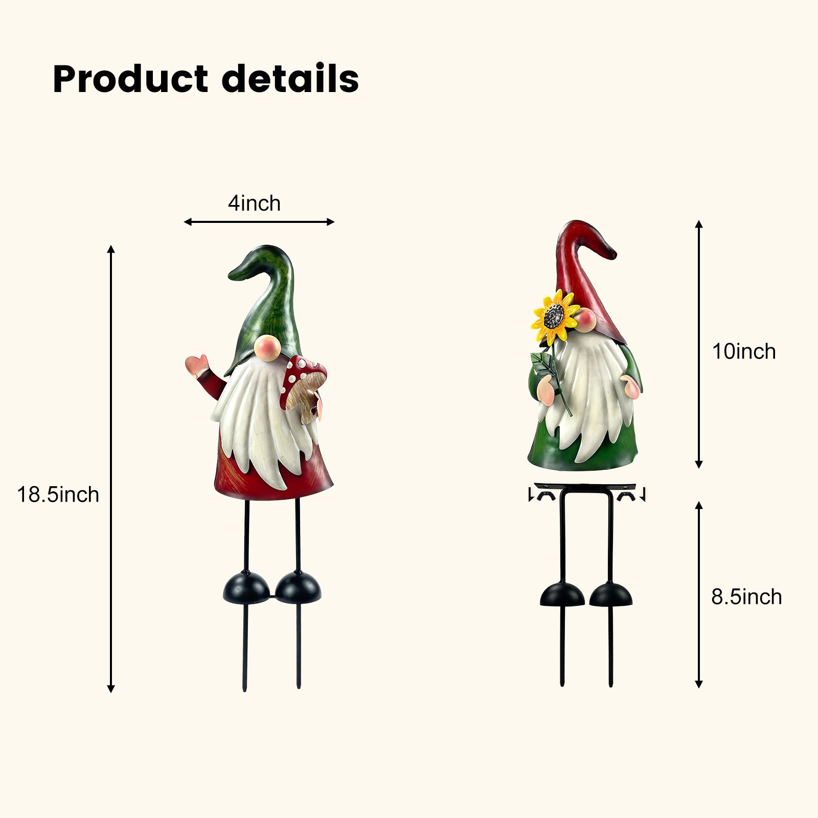 Solar Gnome Swing Lights Set of 2 - Red & Green