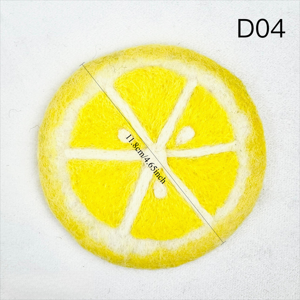 Handmade Wool Felt Fruit Coaster Colorful Food Drink Mat