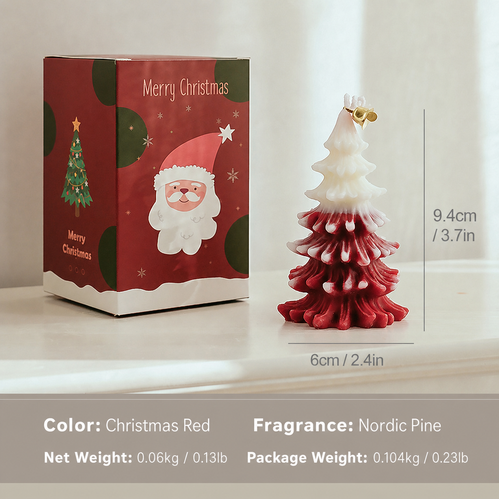 Christmas Tree Shaped Scented Candle Holiday Home Decor Gift