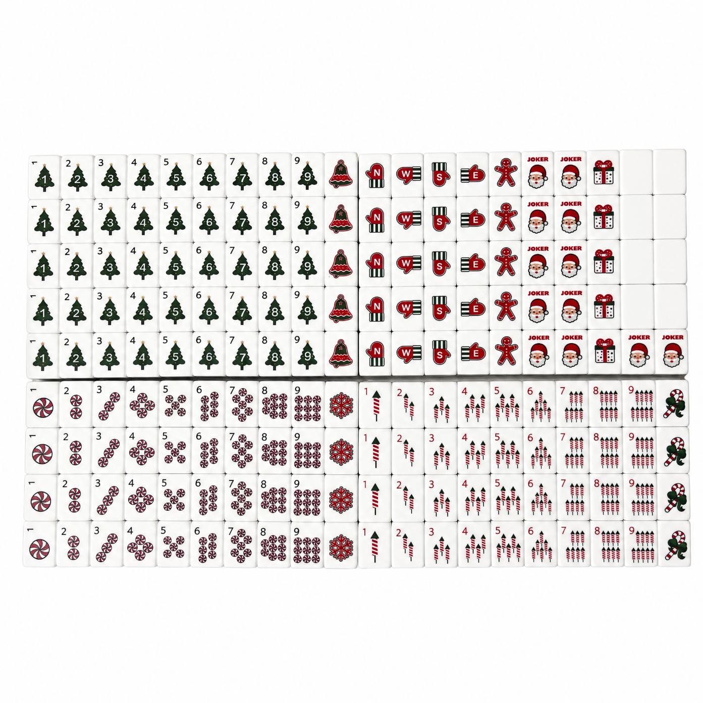 Christmas Themed Mahjong Set Acrylic Mahjong Tiles