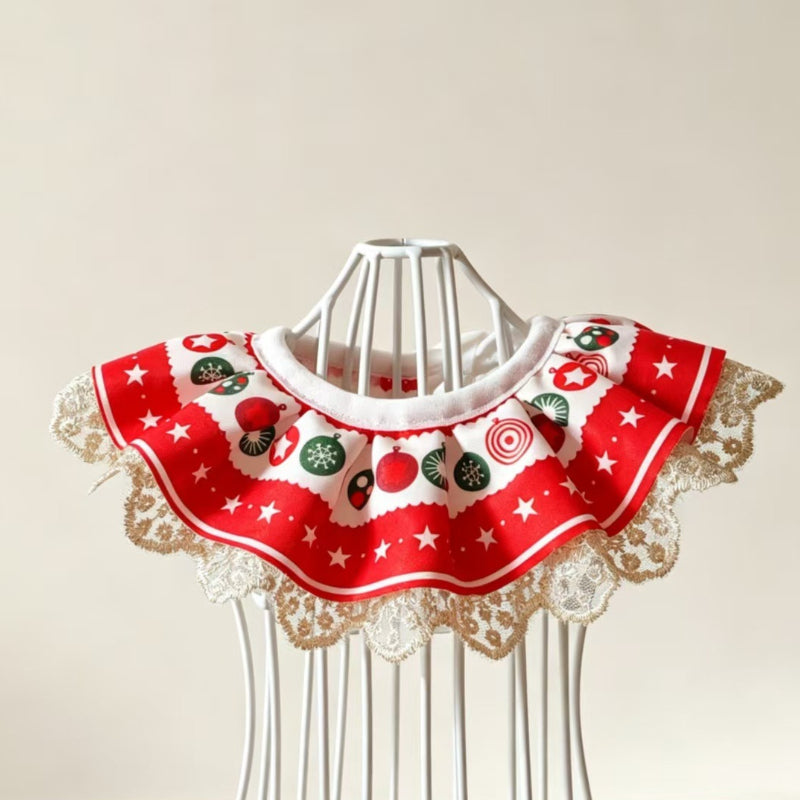 Christmas Pet Collar Ruffle Bandana Holiday Dog Accessory