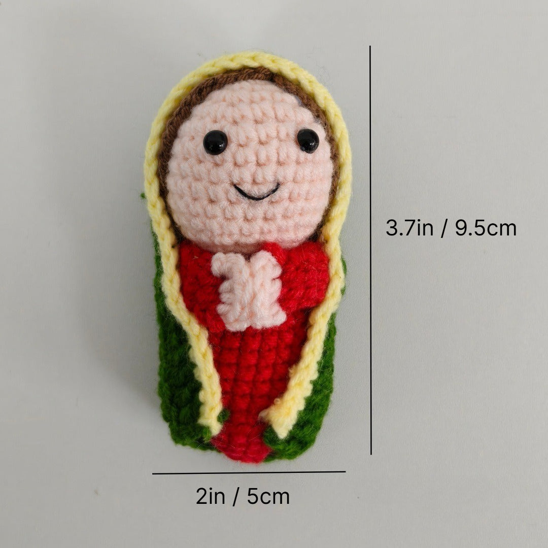 Handmade Crochet Doll Pendant Floral Keychain Charm