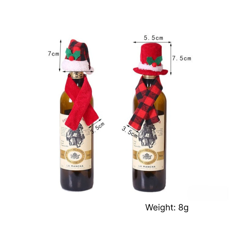 Fabric Christmas Wine Bottle Cover Holiday Table Decor