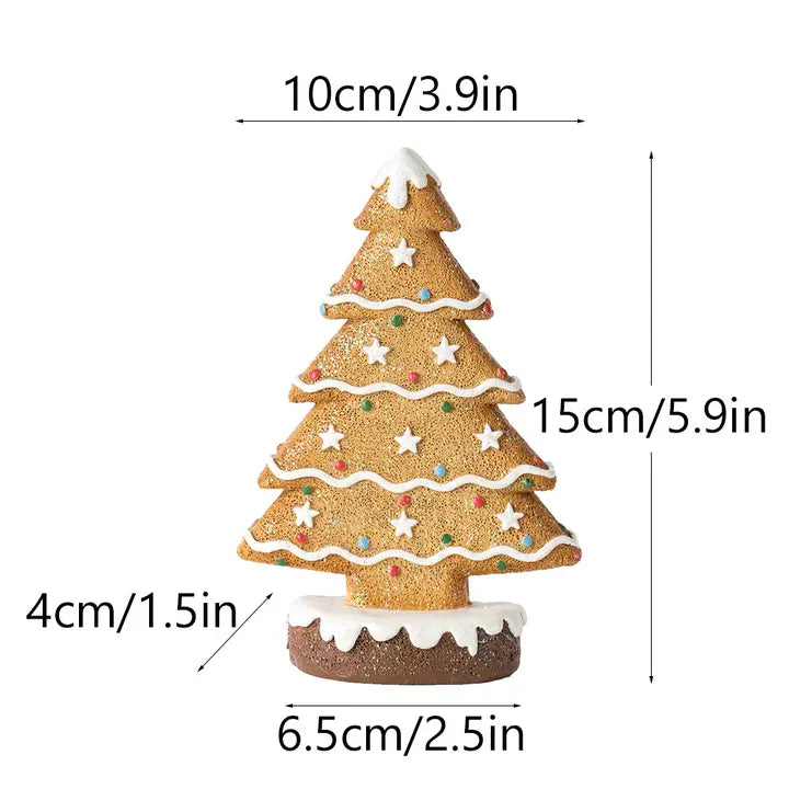 Gingerbread Christmas Tree Resin Tabletop Holiday Decor