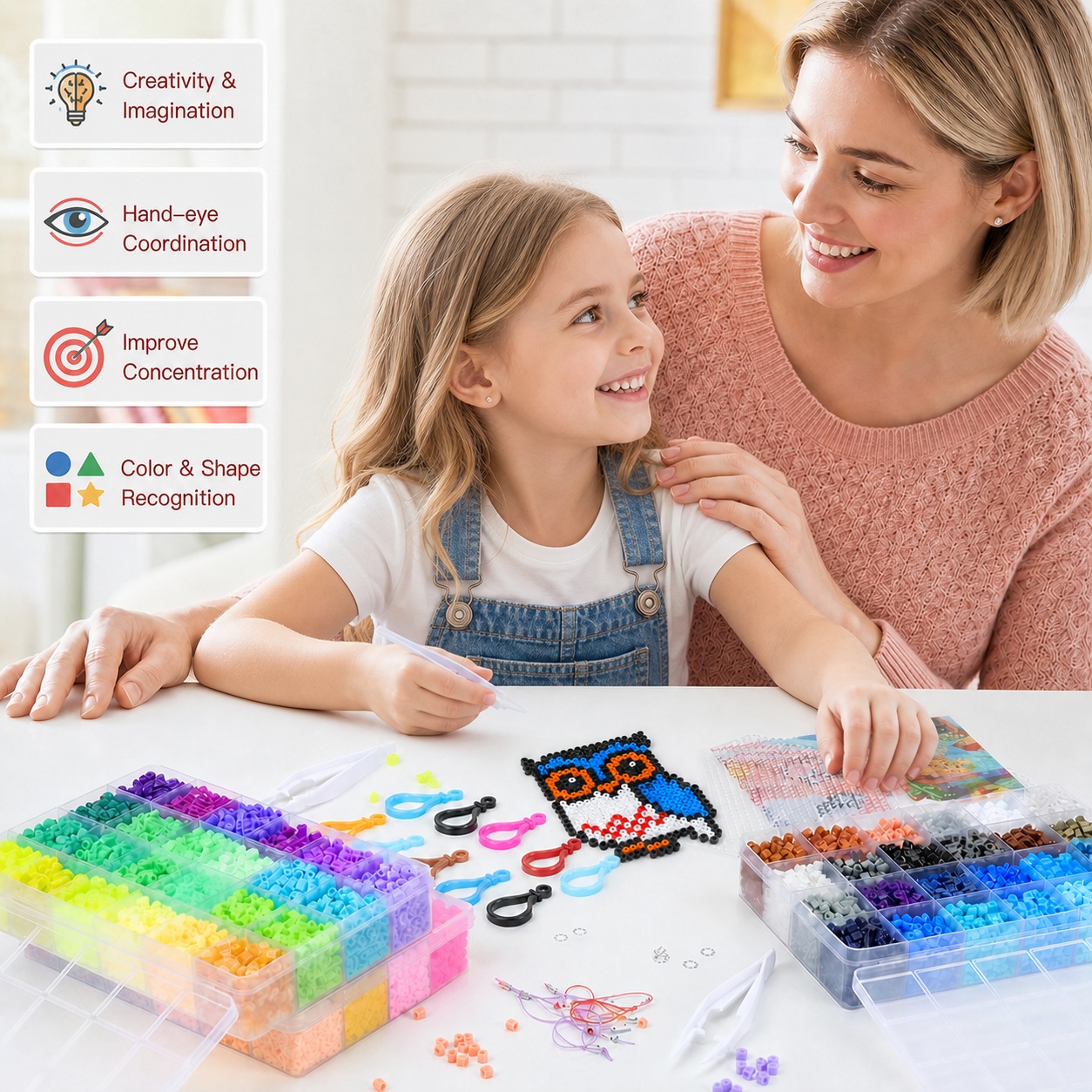 2.6mm Fuse Beads EVA Pixel Art Craft Kit DIY Mosaic Set