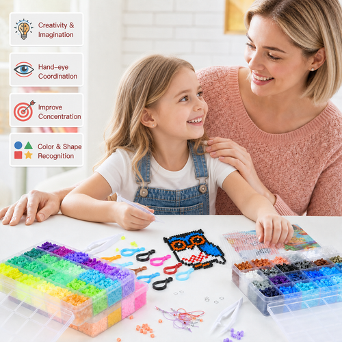 2.6mm Fuse Beads EVA Pixel Art Craft Kit DIY Mosaic Set