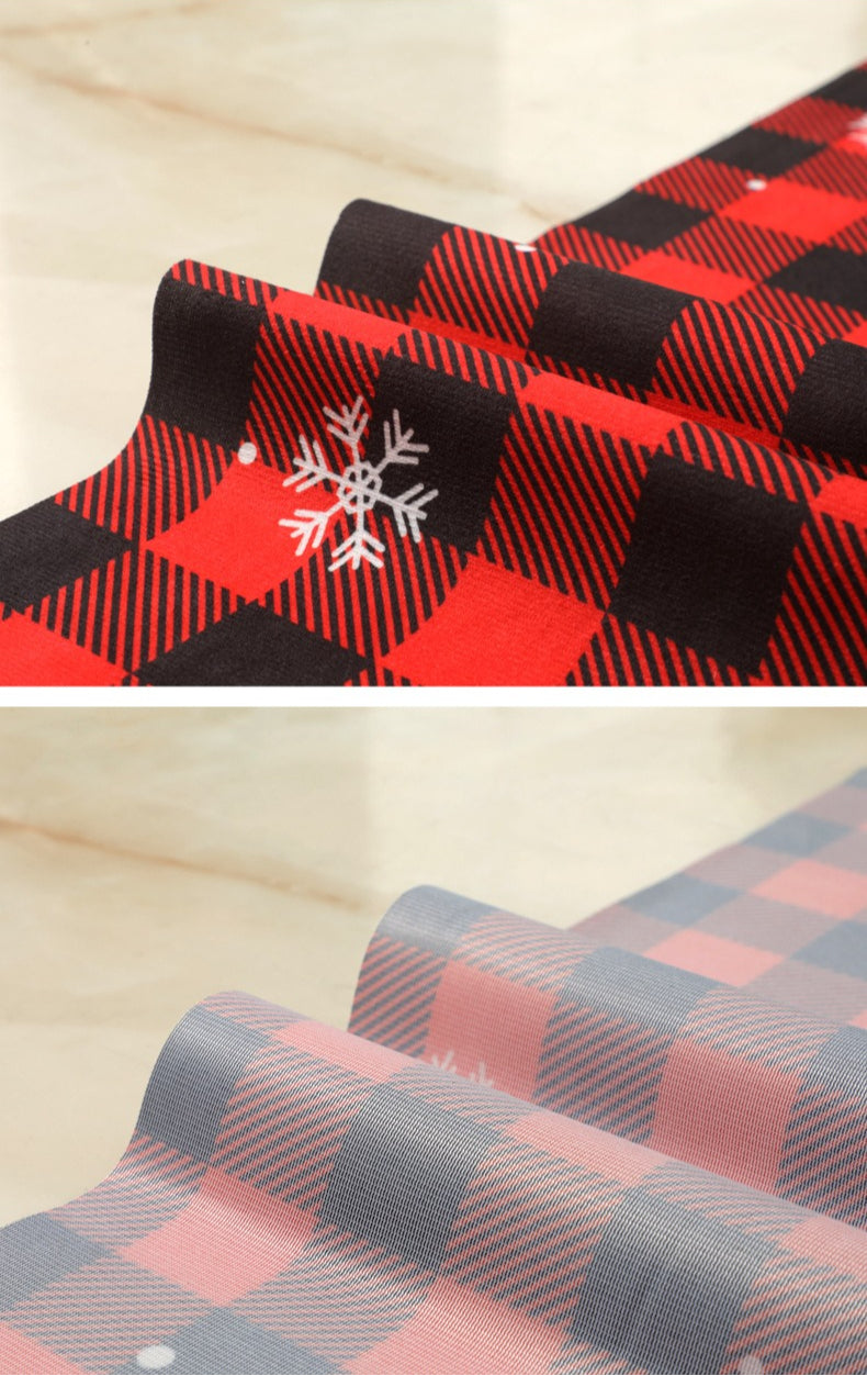 Fabric Christmas Table Runner Holiday Decoration Printed Decor