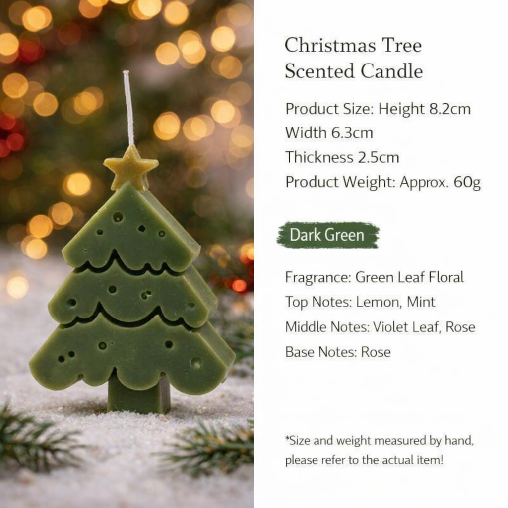 Christmas Tree Shaped Scented Candle Holiday Home Decor