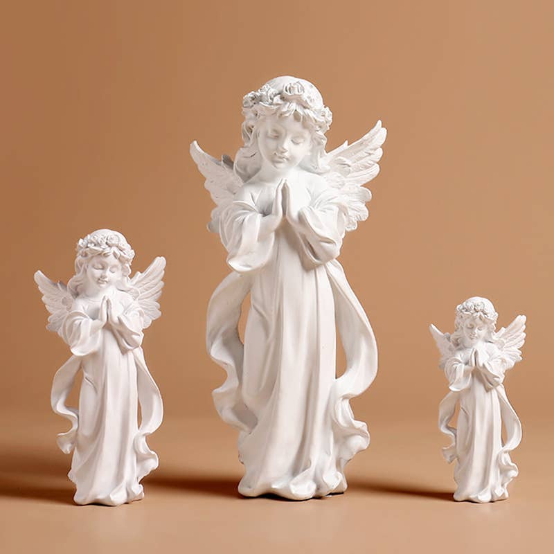 Angel Girl Resin Sculpture Cute Nordic Style Desk Decor