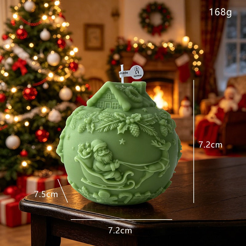 Christmas Ball Candle Holiday Decorative Candle for Seasonal Home Decor