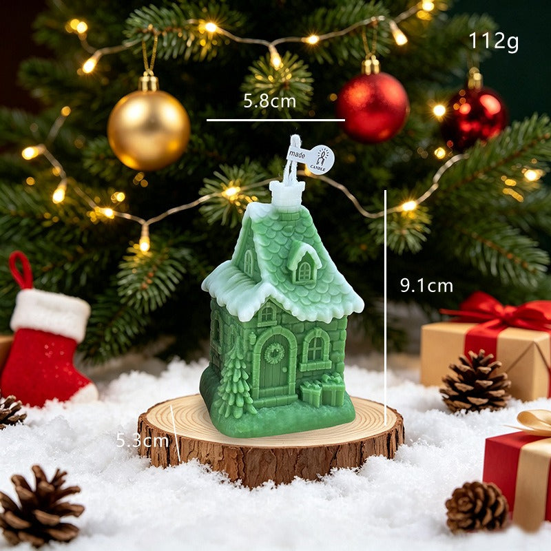 Christmas Tree Candle Holiday Decor Winter Village Tabletop Accent