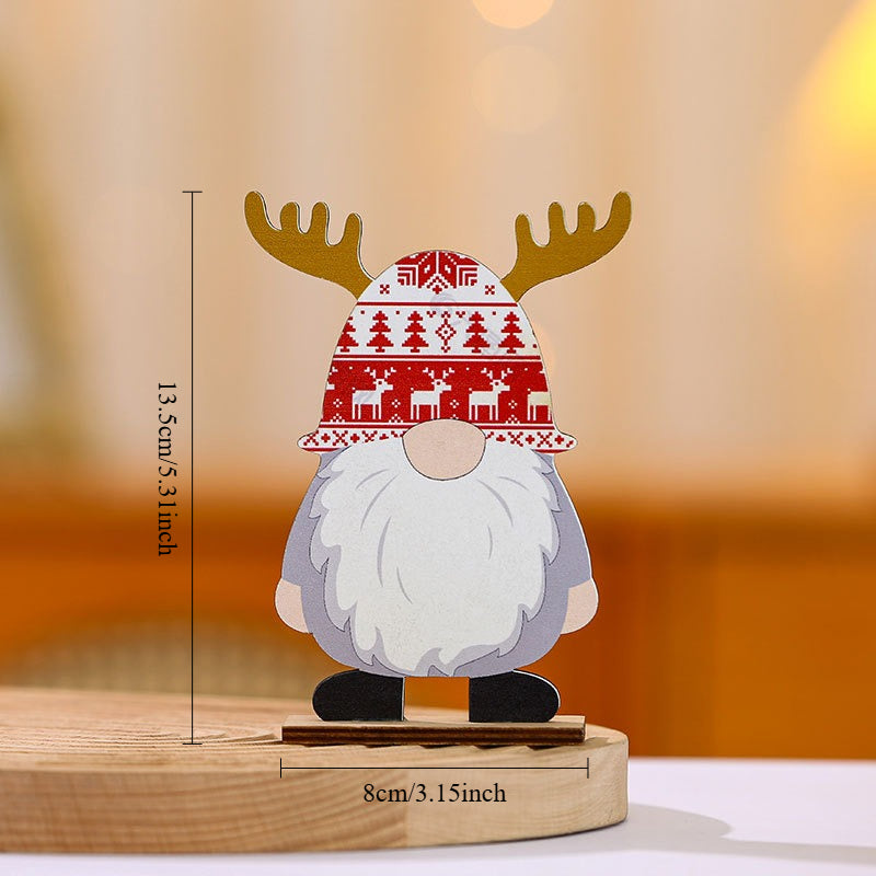 Christmas Gnome Wooden Tabletop Figurine Holiday Decor