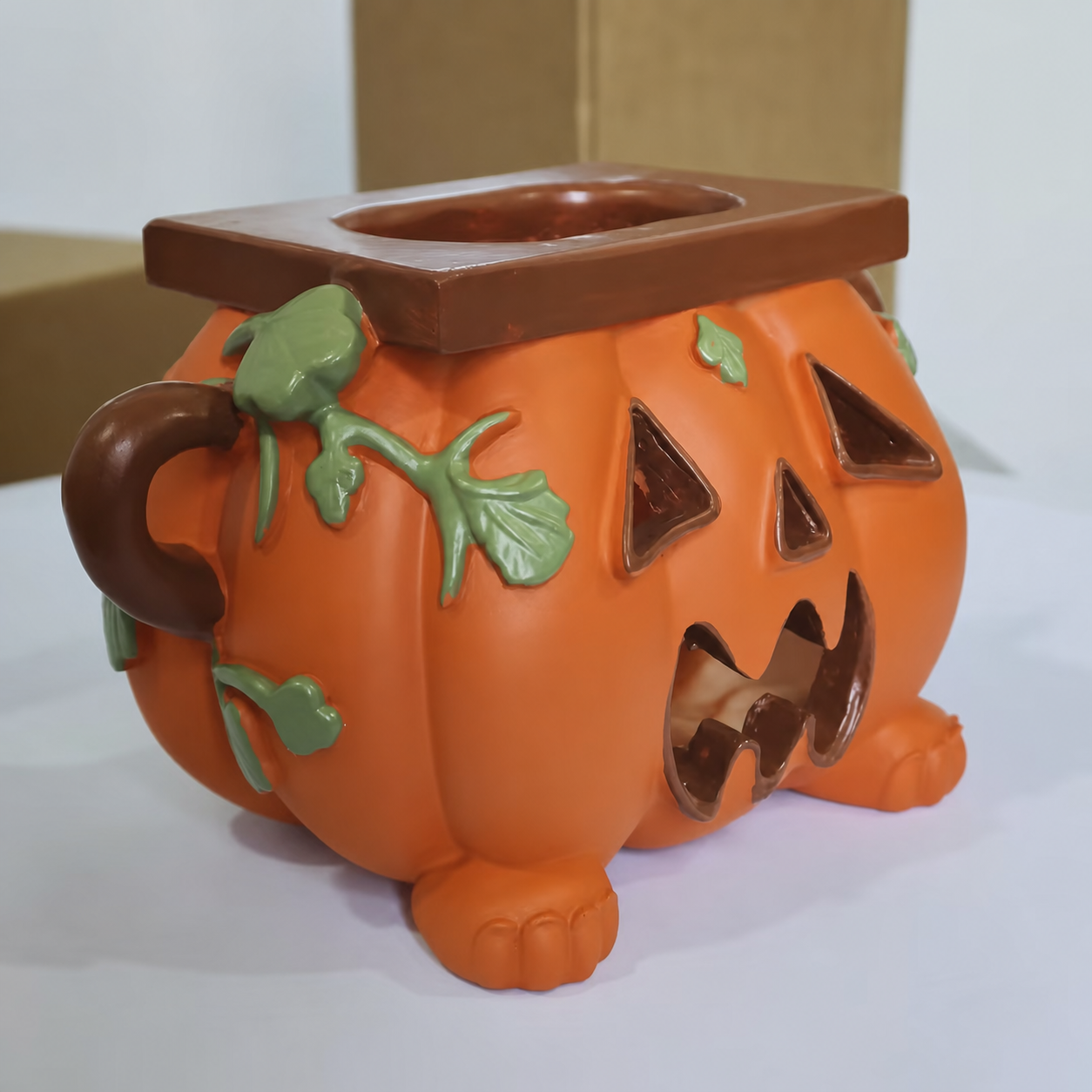 Halloween Resin Pumpkin Tissue Box Cover Decor